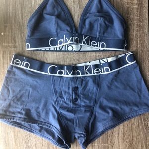 Calvin Klein Bralette and Boy-shorts Set